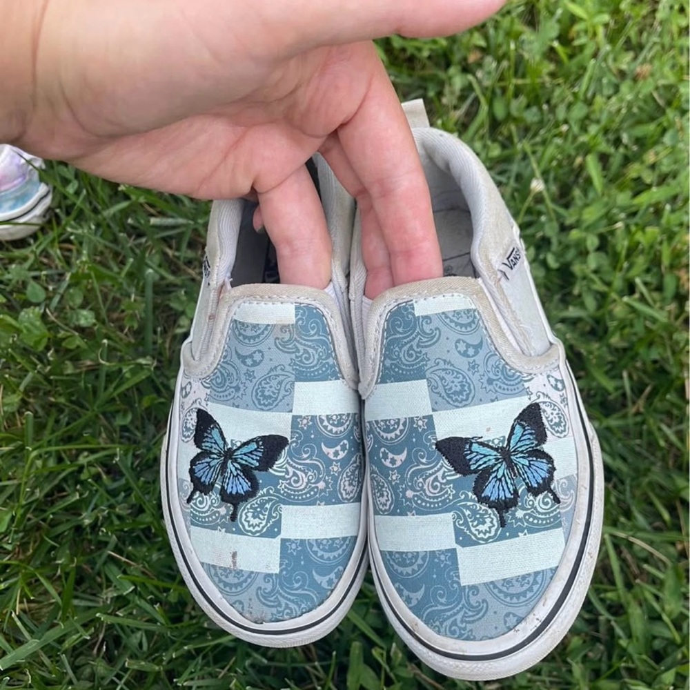 Vans Kids Blue Butterfly Sneakers